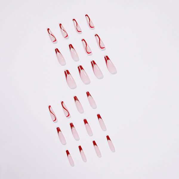 12 Sizes-24 Pcs Press On Nails JP1455