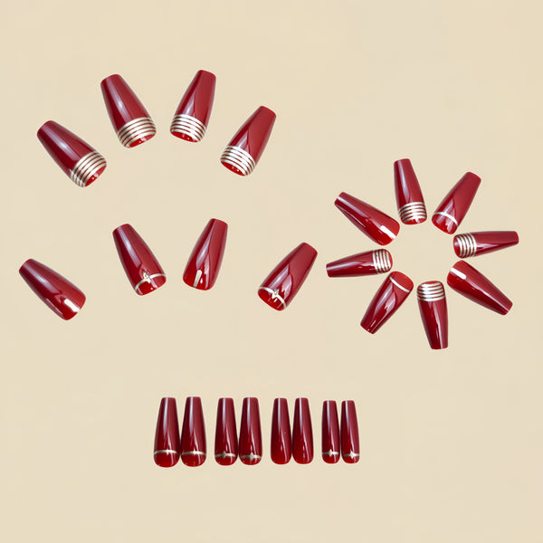 12 Sizes-24 Pcs Press On Nails Y1494