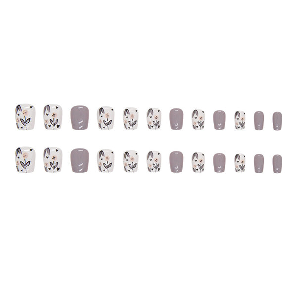 12 Sizes-24 Pcs Press On Nails W1184