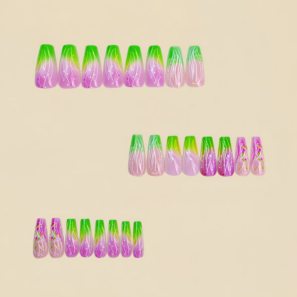 12 Sizes-24 Pcs Press On Nails Y1022
