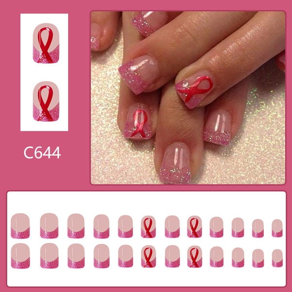 12 Sizes-24 Pcs Press On Nails C644