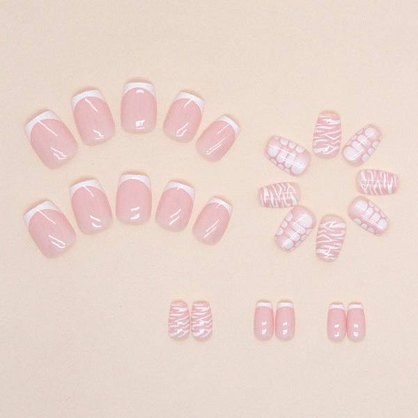 12 Sizes-24 Pcs Press On Nails W1098