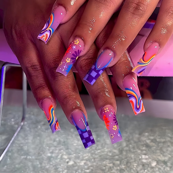 12 Sizes-24 Pcs Press On Nails Y077