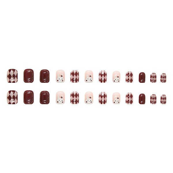 12 Sizes-24 Pcs Press On Nails R708