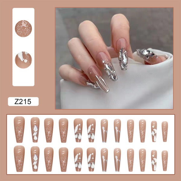 12 Sizes-24 Pcs Press On Nails Z215