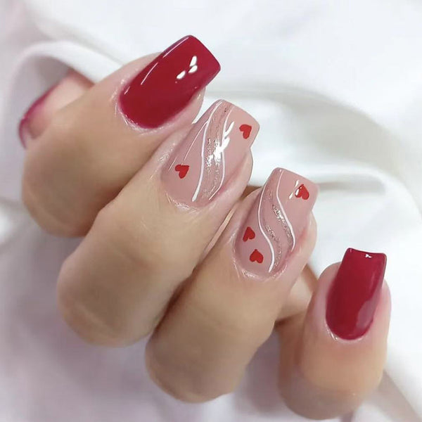 12 Sizes-24 Pcs Press On Nails C738