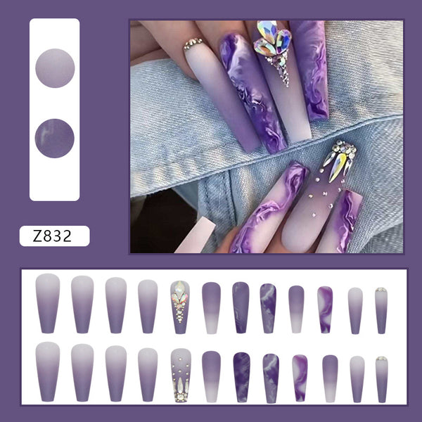 12 Sizes-24 Pcs Press On Nails Z832