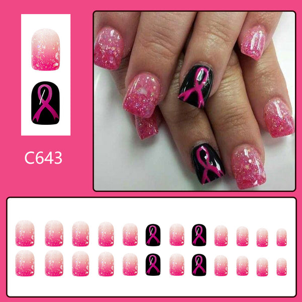 12 Sizes-24 Pcs Press On Nails C640