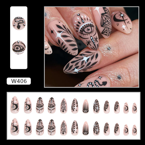 12 Sizes-24 Pcs Press On Nails W406