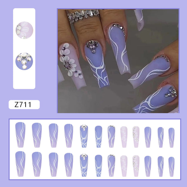 12 Sizes-24 Pcs Press On Nails Z711