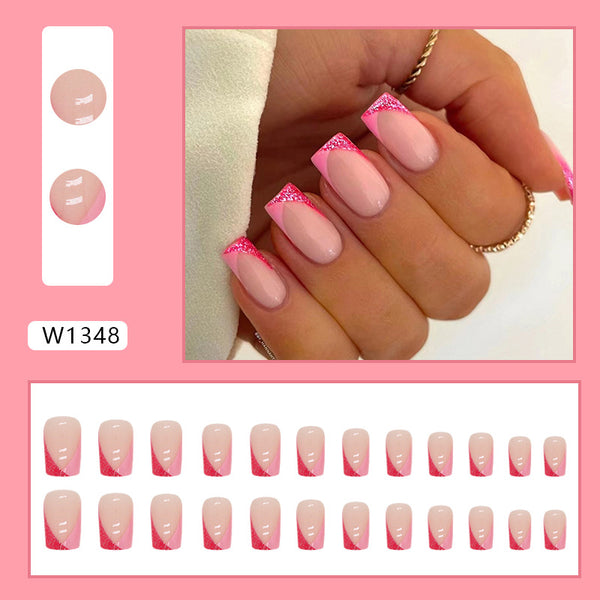 12 Sizes-24 Pcs Press On Nails W1348