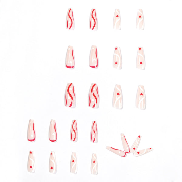 12 Sizes-24 Pcs Press On Nails JP1095