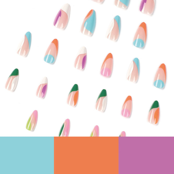 12 Sizes-24 Pcs Press On Nails JP1984