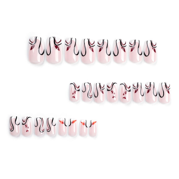 12 Sizes-24 Pcs Press On Nails JP3041