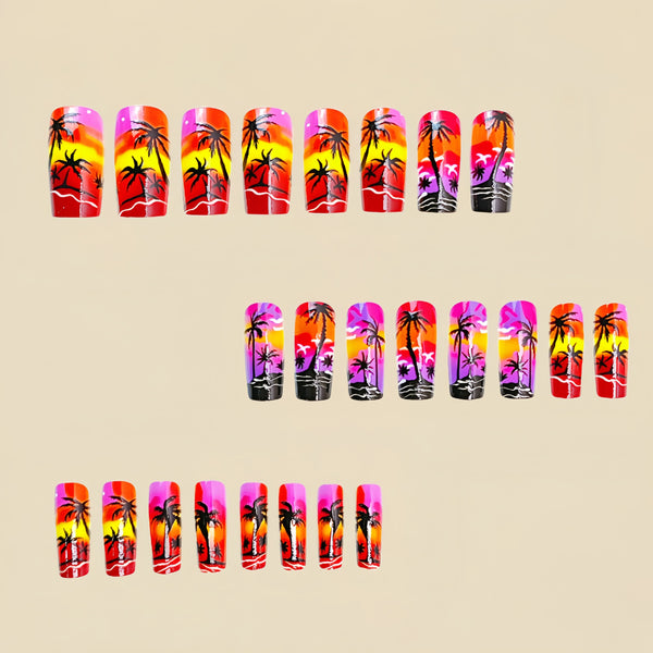 12 Sizes-24 Pcs Press On Nails Y424