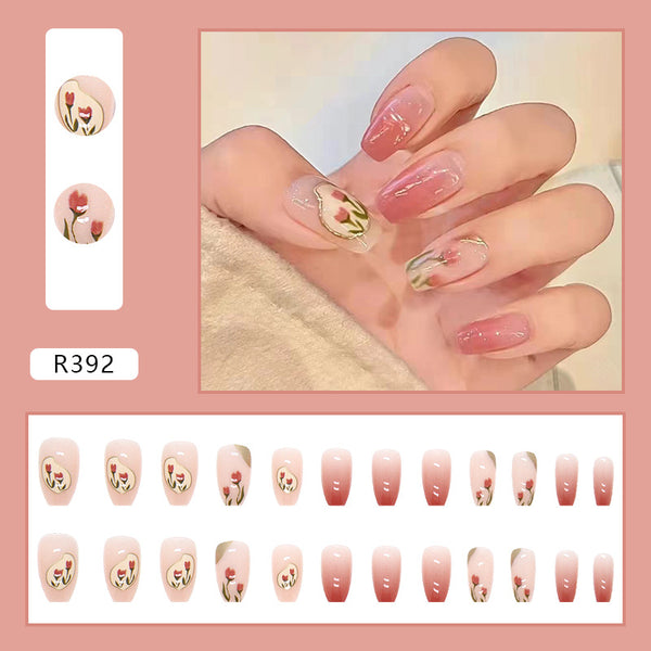 12 Sizes-24 Pcs Press On Nails R392