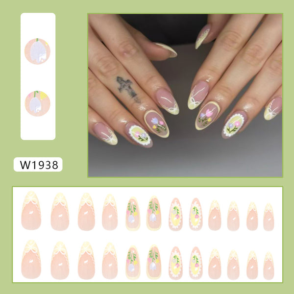 12 Sizes-24 Pcs Press On Nails W1938