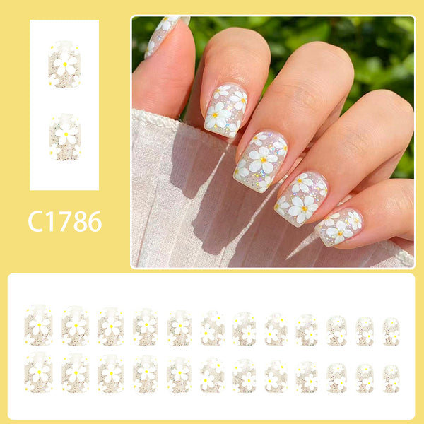 12 Sizes-24 Pcs Press On Nails C1786