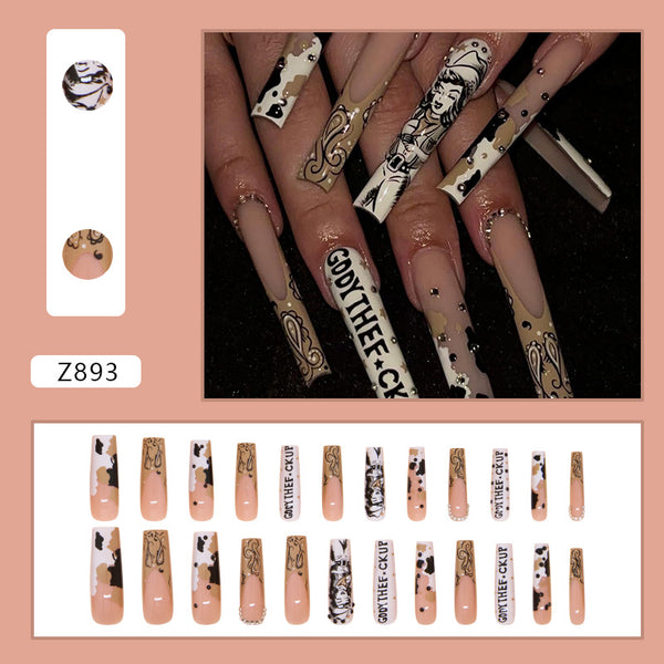 12 Sizes-24 Pcs Press On Nails Z893