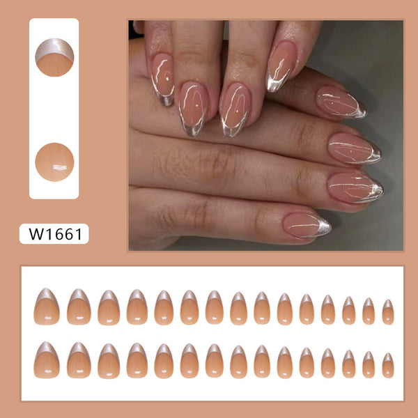 12 Sizes-24 Pcs Press On Nails W1661