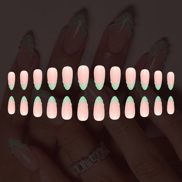 12 Sizes-24 Pcs Press On Nails C1325