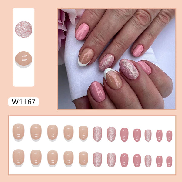 12 Sizes-24 Pcs Press On Nails W1167