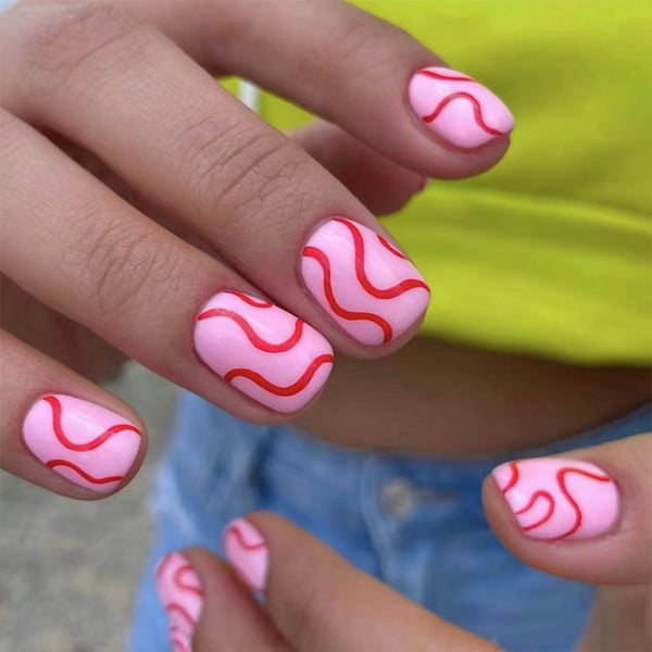 12 Sizes-24 Pcs Press On Nails C388