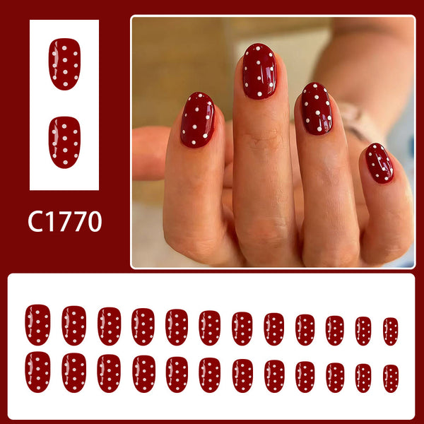 12 Sizes-24 Pcs Press On Nails C1770