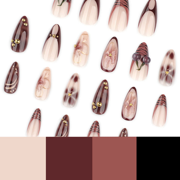 12 Sizes-24 Pcs Press On Nails JP4117