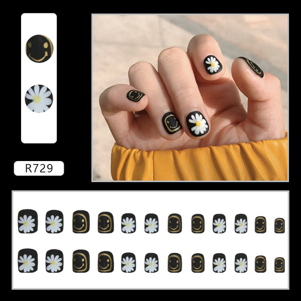 12 Sizes-24 Pcs Press On Nails R721