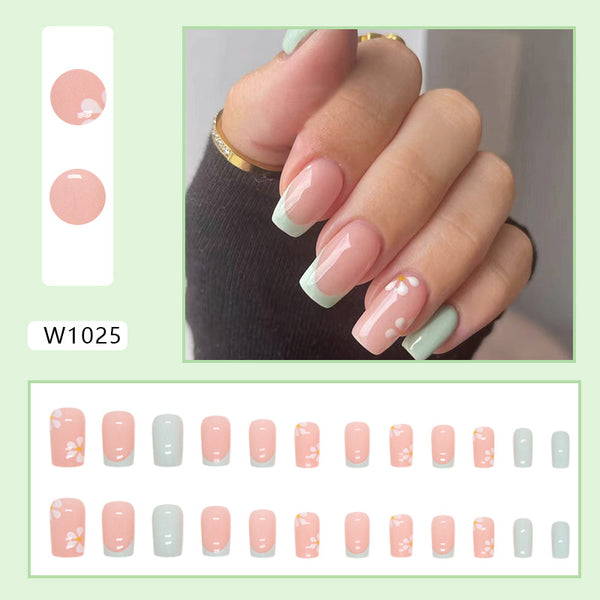 12 Sizes-24 Pcs Press On Nails W1025