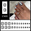 12 Sizes-24 Pcs Press On Nails C1655