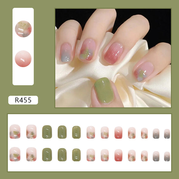 12 Sizes-24 Pcs Press On Nails R455