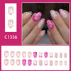 12 Sizes-24 Pcs Press On Nails C1356