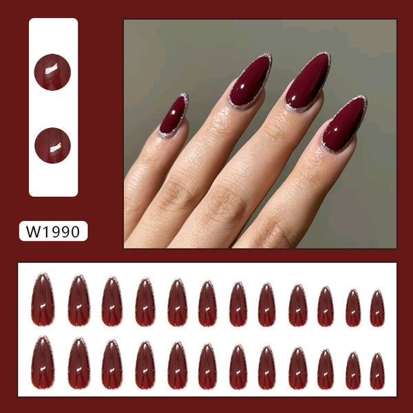 12 Sizes-24 Pcs Press On Nails W1990