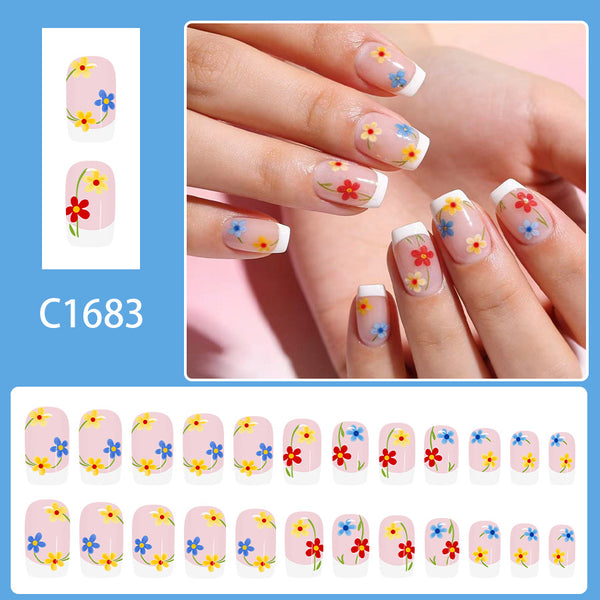12 Sizes-24 Pcs Press On Nails C1683