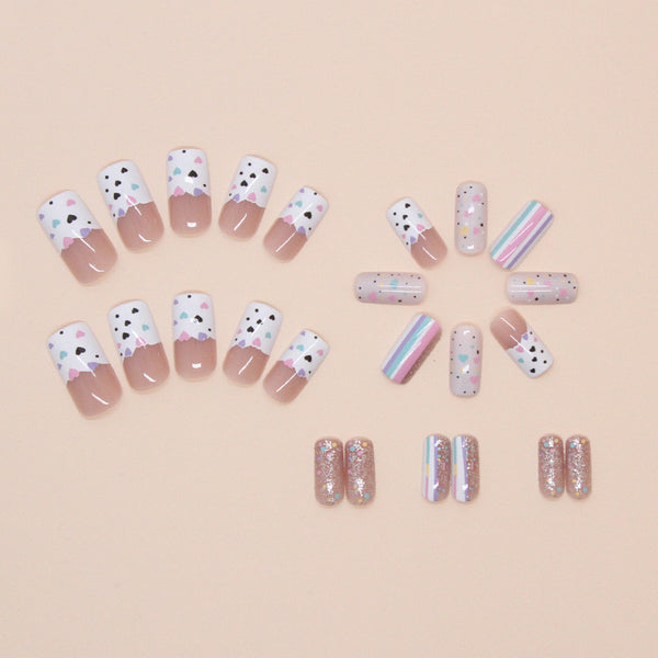 12 Sizes-24 Pcs Press On Nails W1692