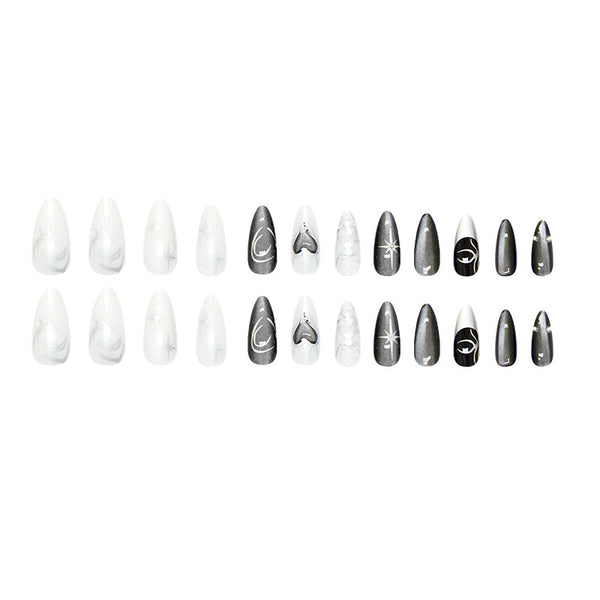 12 Sizes-24 Pcs Press On Nails Z1048