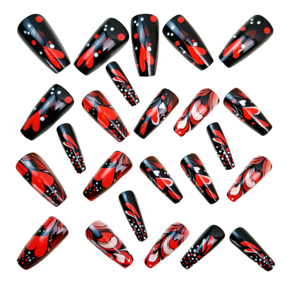 12 Sizes-24 Pcs Press On Nails Y1493