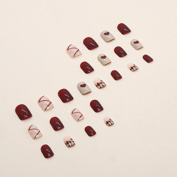 12 Sizes-24 Pcs Press On Nails R727