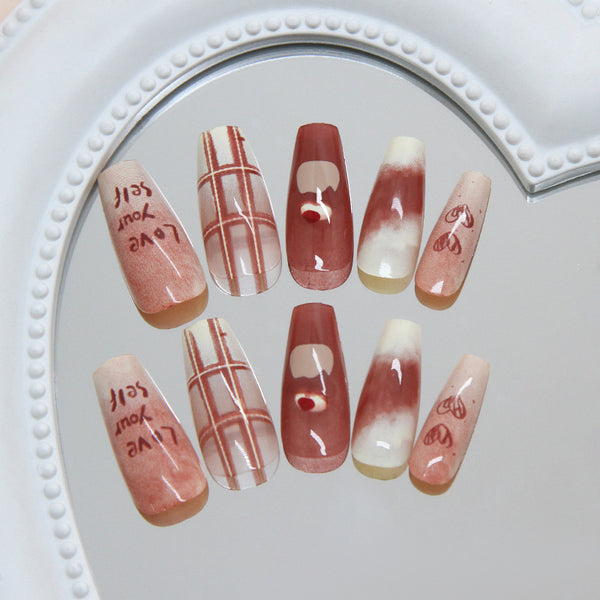 12 Sizes-24 Pcs Press On Nails R978