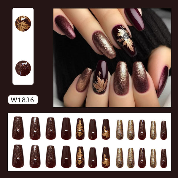 12 Sizes-24 Pcs Press On Nails W1836