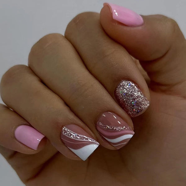 12 Sizes-24 Pcs Press On Nails W1002