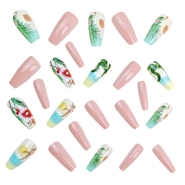 12 Sizes-24 Pcs Press On Nails Y909
