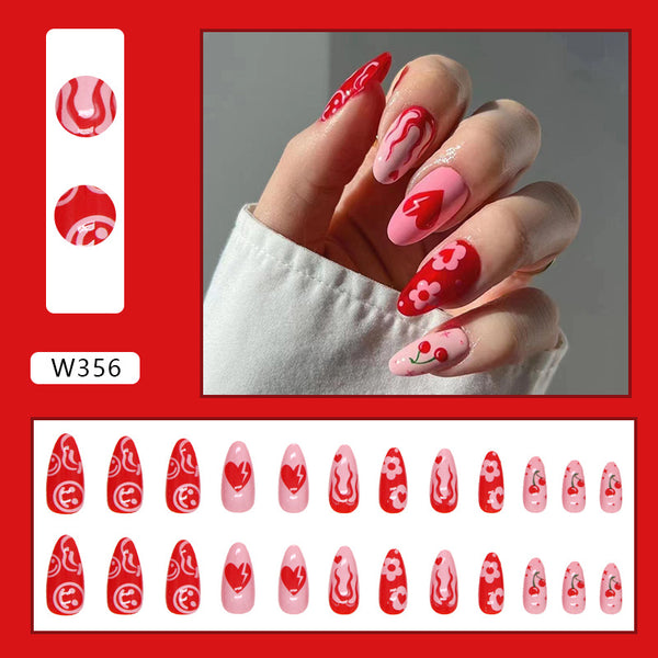 12 Sizes-24 Pcs Press On Nails W356