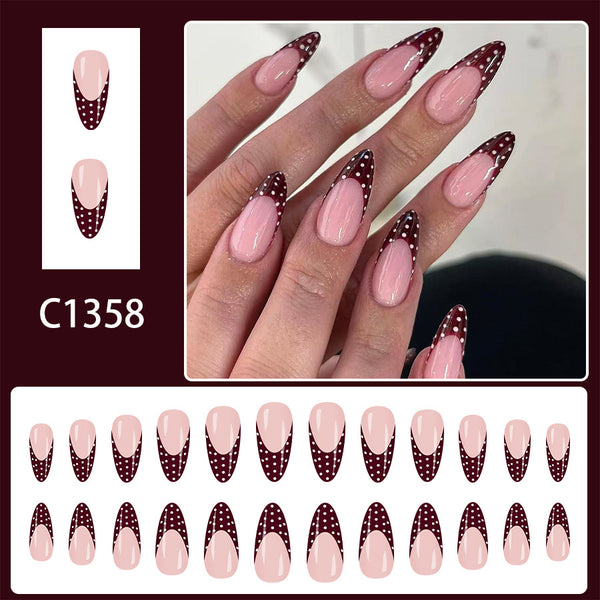12 Sizes-24 Pcs Press On Nails C1229