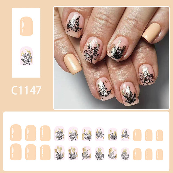 12 Sizes-24 Pcs Press On Nails C1147