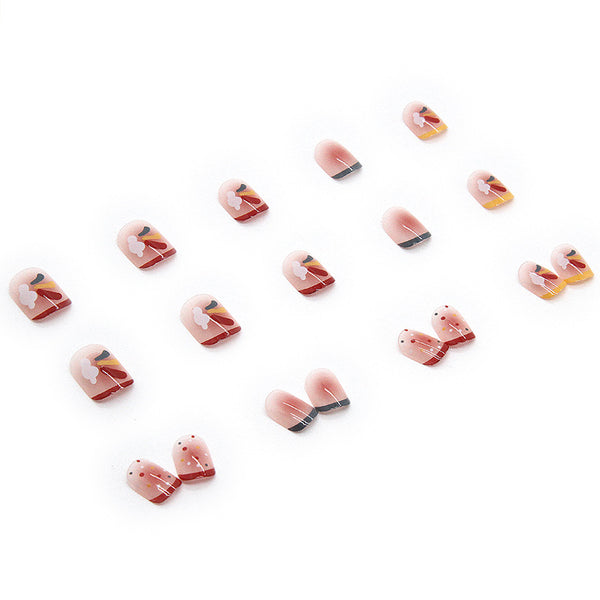 12 Sizes-24 Pcs Press On Nails R443