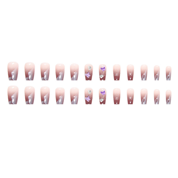 12 Sizes-24 Pcs Press On Nails Z491