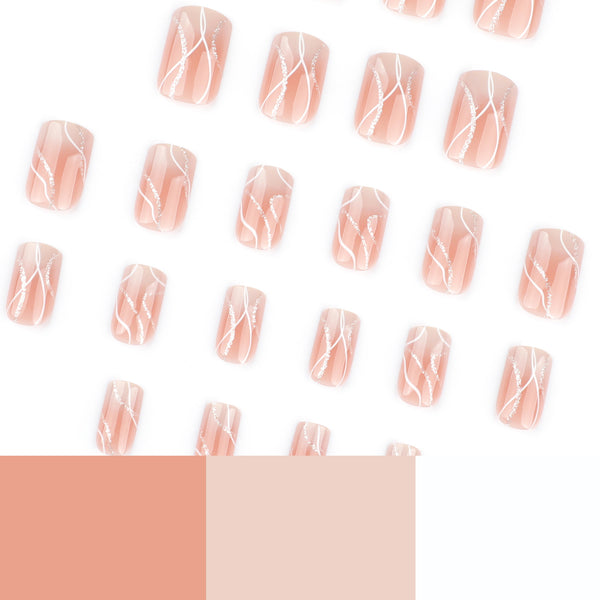 12 Sizes-24 Pcs Press On Nails JP3643